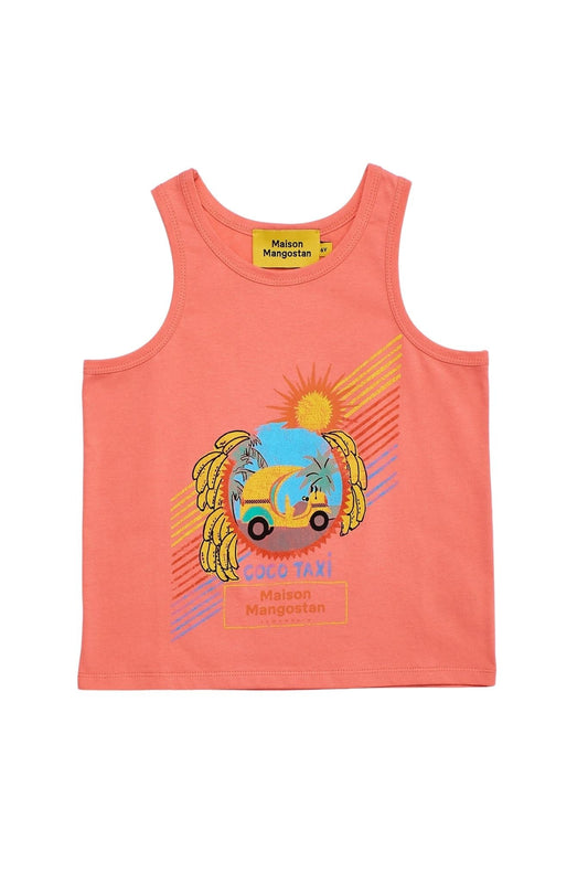 Coco Taxi T-shirt Coral Tops Maison Mangostan