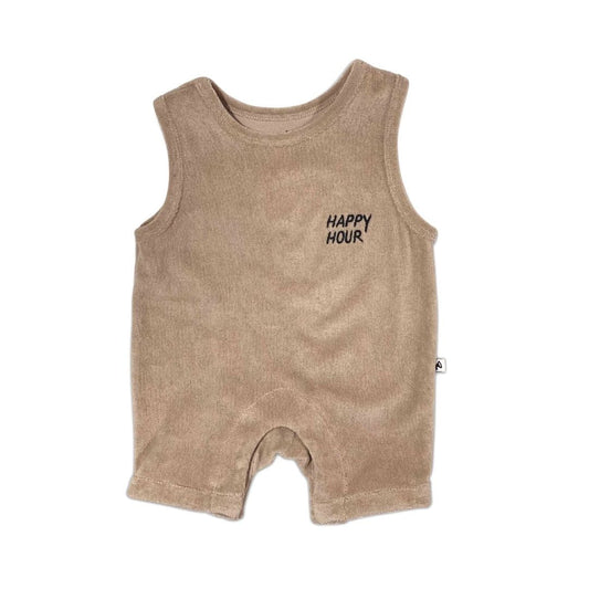 Towelling Onesie Happy Hour: Beige