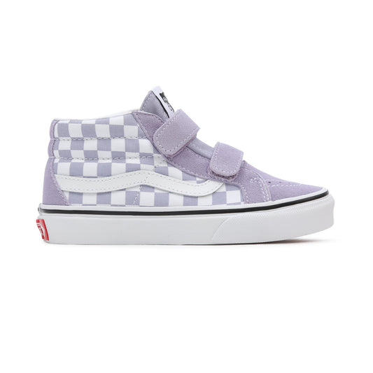 Sk8-Mid Reissue (Checkerboard) Languid Lavender-True White - by Vans