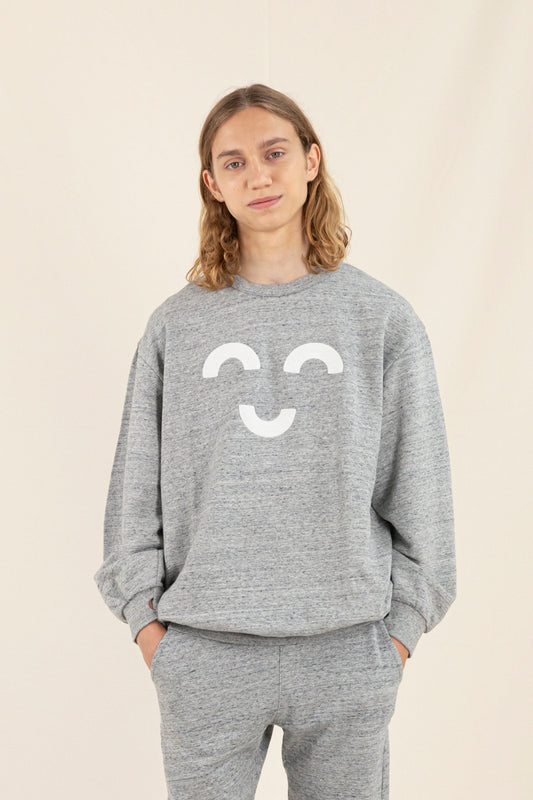 WAVE Heather Grey Macaroni - Loose Sweater