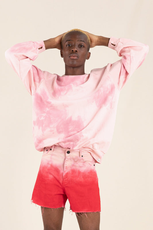 WAVE Soft Pink Tie & Dye - Loose Sweater