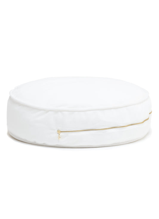 Velvet White Ottoman Beanbag Wigiwama