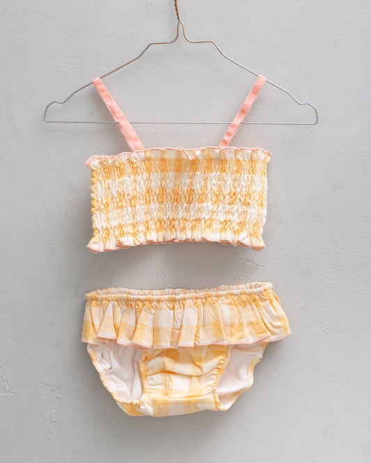 Apoline Bikini Gingham Yellow Swimwear Cosmosophie