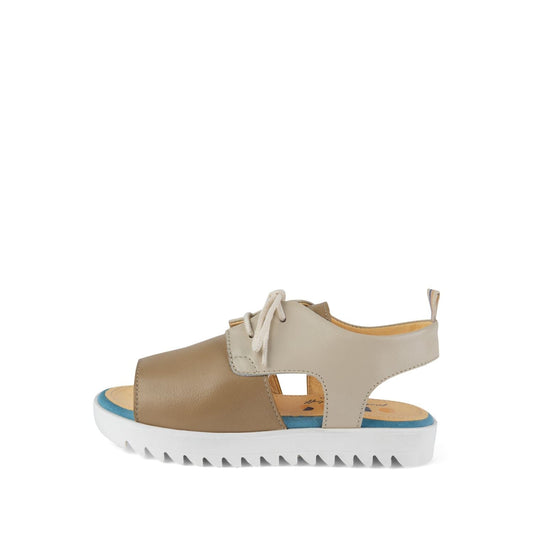 Beige Lace-up Sandals Shoes Dulis Shoes