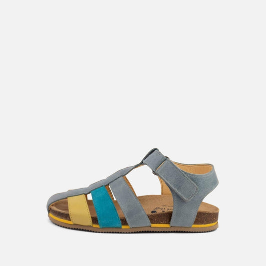Blue/Yellow Fisherman Sandals Shoes Dulis Shoes