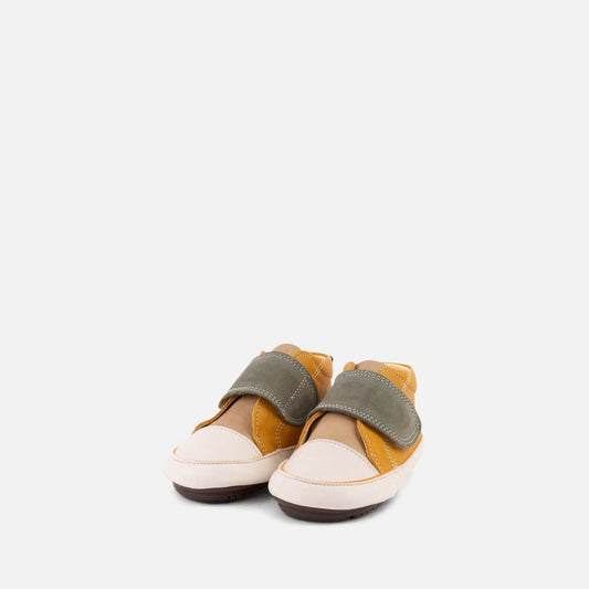 Cream/Mustard Strap Sneaker Booties Shoes & Booties Dulis Shoes