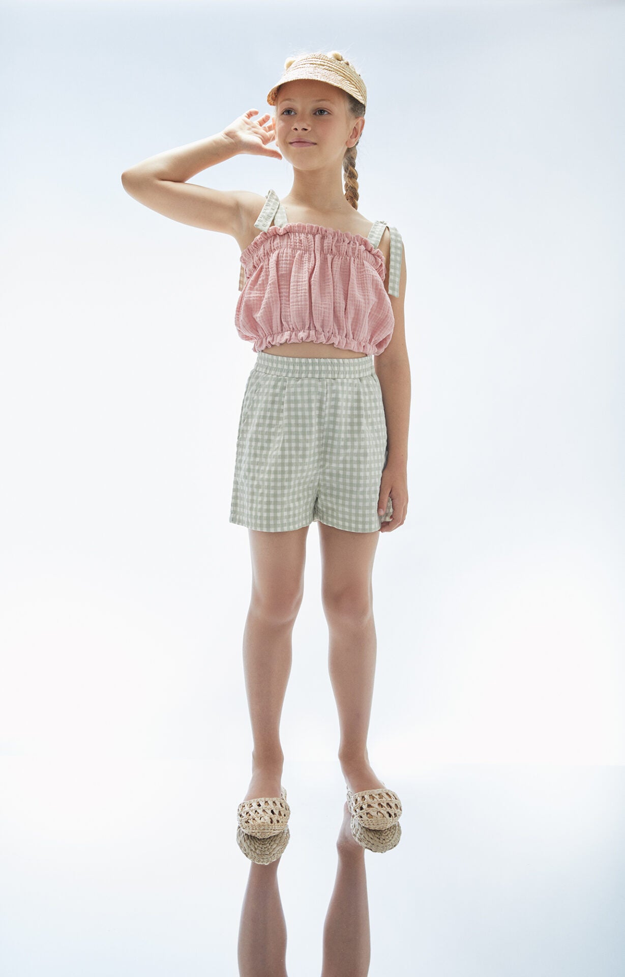 Isles Shorts Tea Green Checks Shorts Jellymade