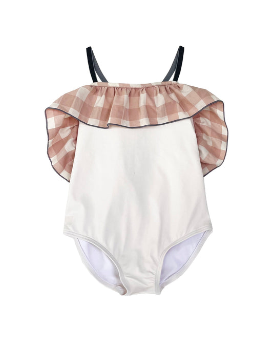 Joy Swimsuit Gingham pink Swimwear Cosmosophie