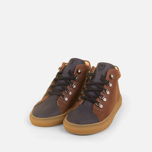 Navy/Brown Mid Sneakers Shoes Dulis Shoes