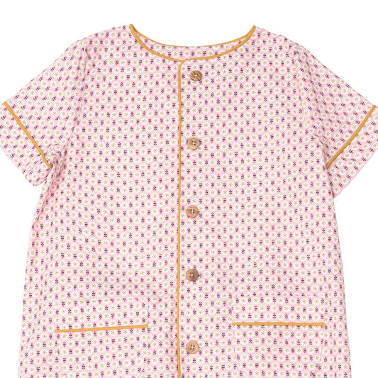 Pyjama Gab Pink / live Mustard Geometric