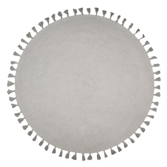 Josephine silver gray carpet with pompoms