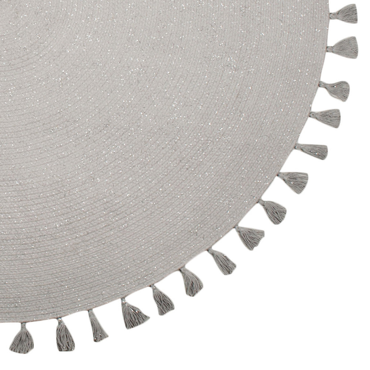 Josephine silver gray carpet with pompoms