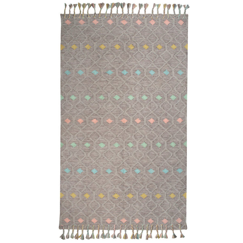Gray carpet with colored details