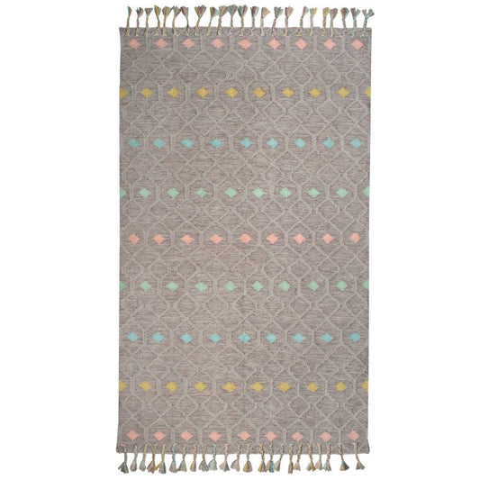 Gray carpet with colored details