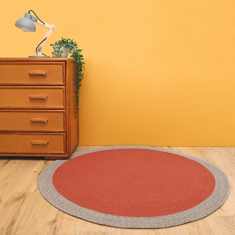 Nolan Red Children's braided wool carpet