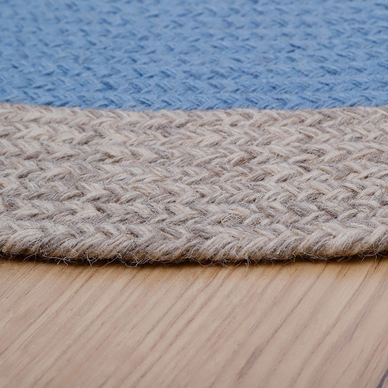 NOLAN Blue Braided Child Wool Carpet