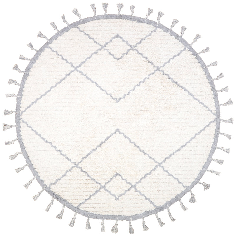 Natural gray round child carpet