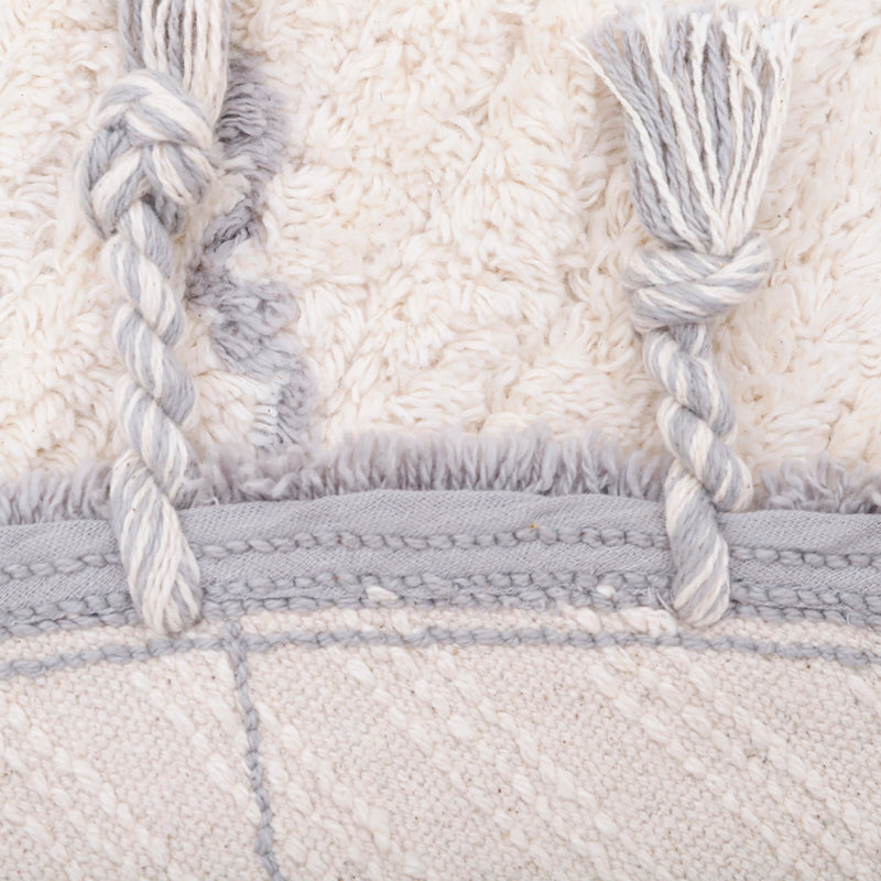 Natural gray round child carpet