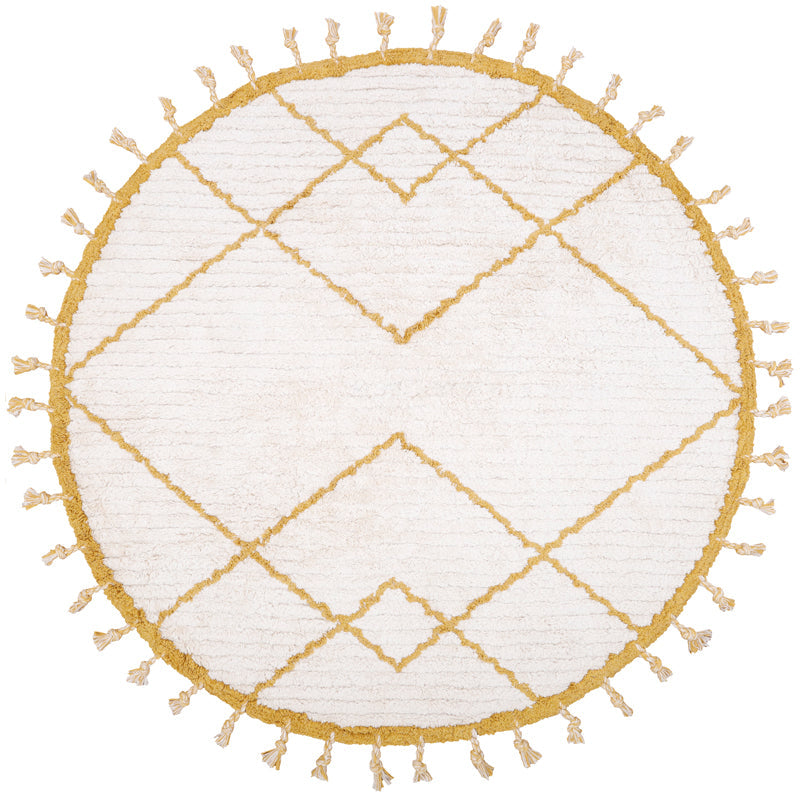 Natural mango round children's carpet
