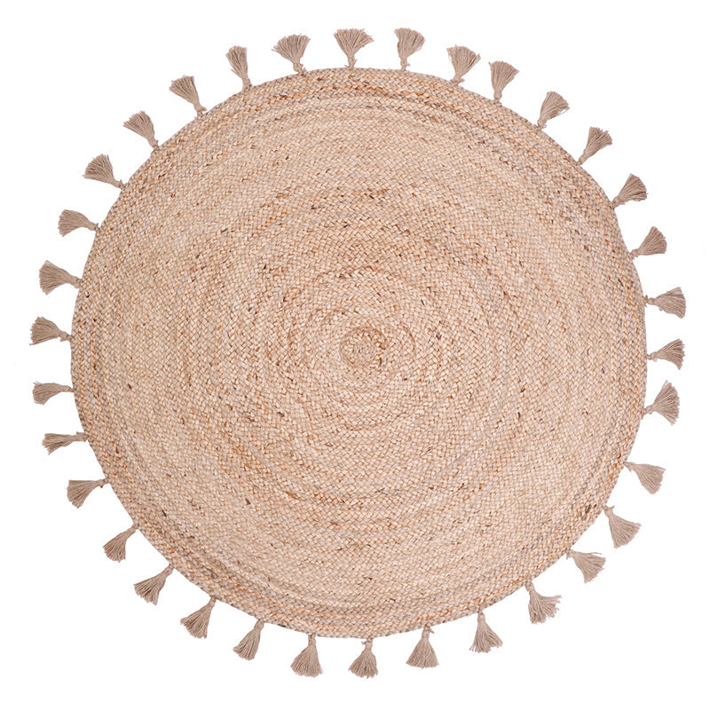 Else jute carpet with pompoms