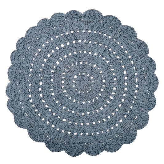 Alma blue gray crochet carpet