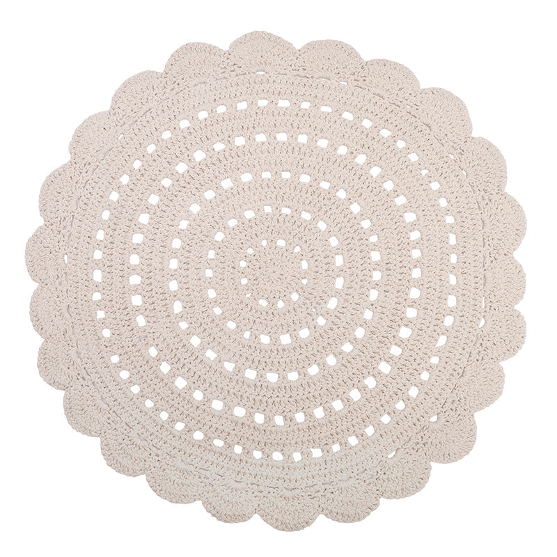Alma Ecru Child Crochet Carpet