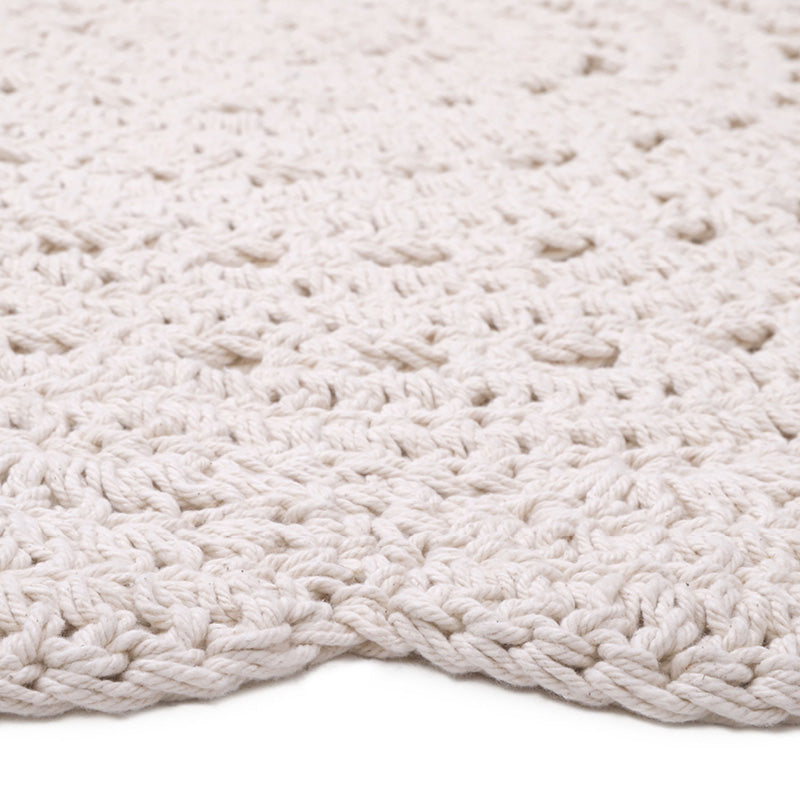 Alma Ecru Child Crochet Carpet