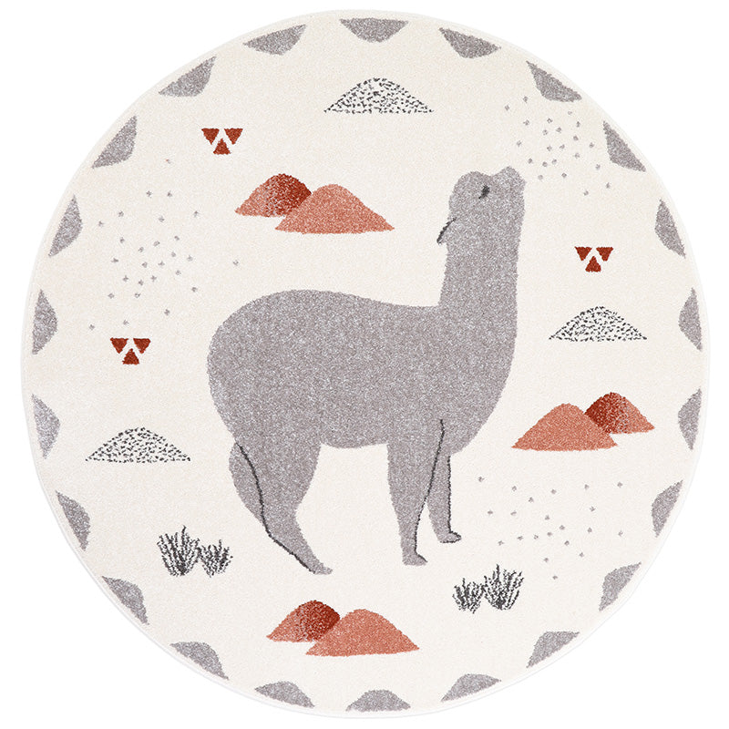 Andina Round Carpet Lamas