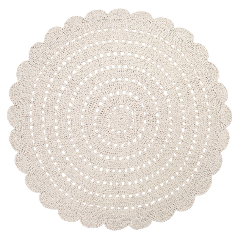 Alma Ecru Child Crochet Carpet