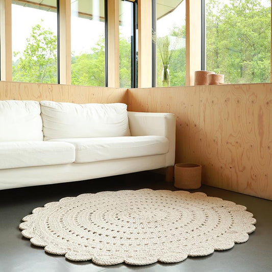Alma Ecru Child Crochet Carpet
