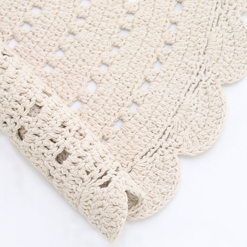 Alma Ecru Child Crochet Carpet
