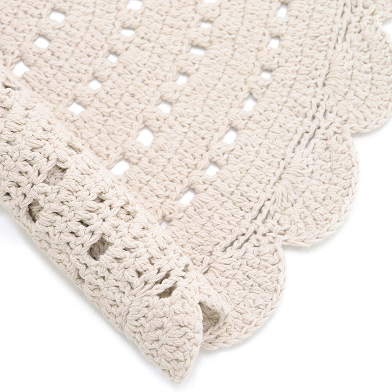 Alma Ecru Child Crochet Carpet