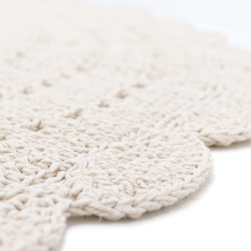 Alma Ecru Child Crochet Carpet