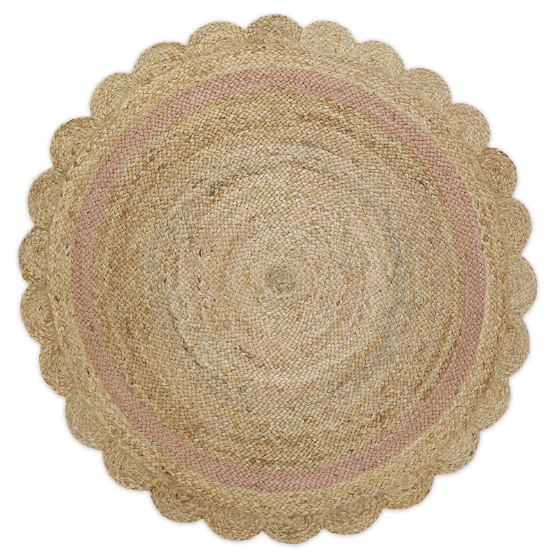 Neha nude jute round carpet