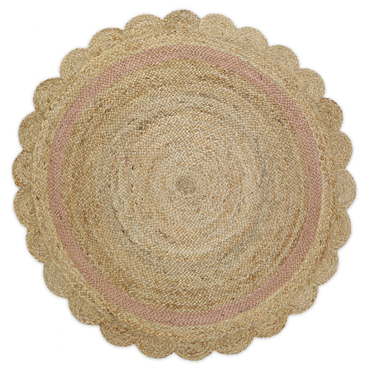 Neha nude jute round carpet