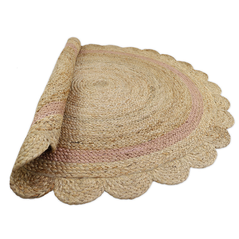 Neha nude jute round carpet