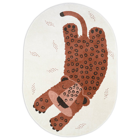 Kleo sienna child carpet with leopard