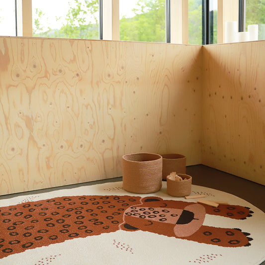 Kleo sienna child carpet with leopard