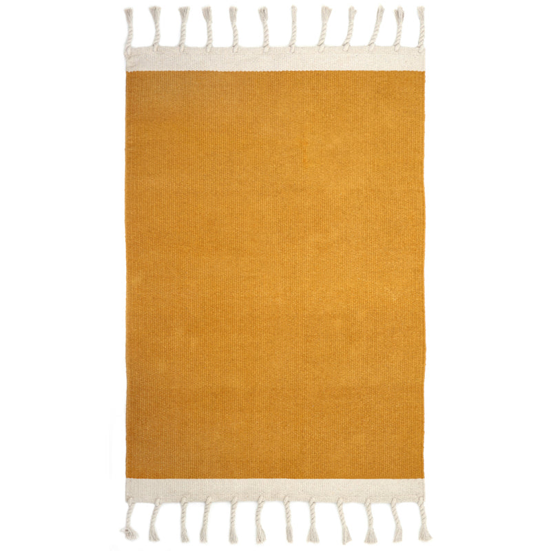 Lisboa Mustard Contemporary Cotton Carpet