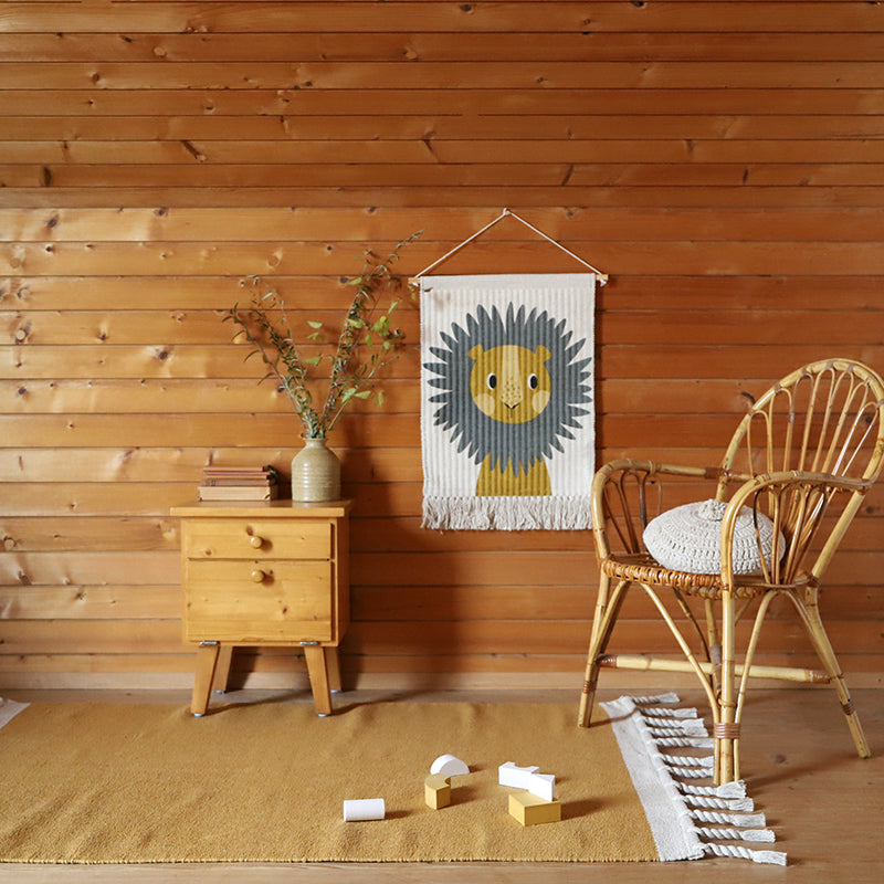 Lisboa Mustard Contemporary Cotton Carpet