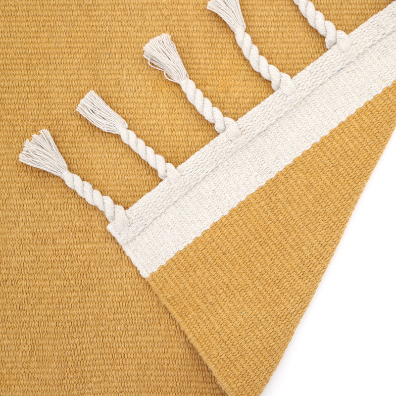 Lisboa Mustard Contemporary Cotton Carpet