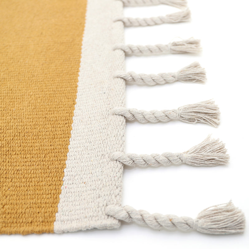 Lisboa Mustard Contemporary Cotton Carpet