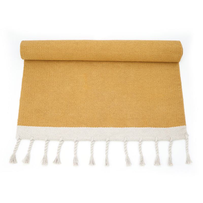 Lisboa Mustard Contemporary Cotton Carpet