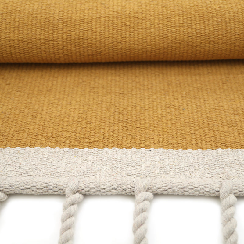Lisboa Mustard Contemporary Cotton Carpet