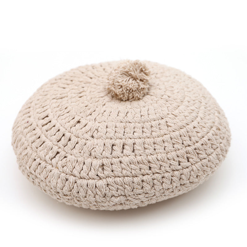 LENKA ECRU Round Crochet Cushion
