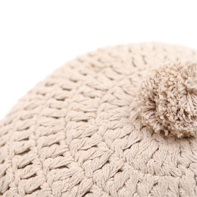LENKA ECRU Round Crochet Cushion
