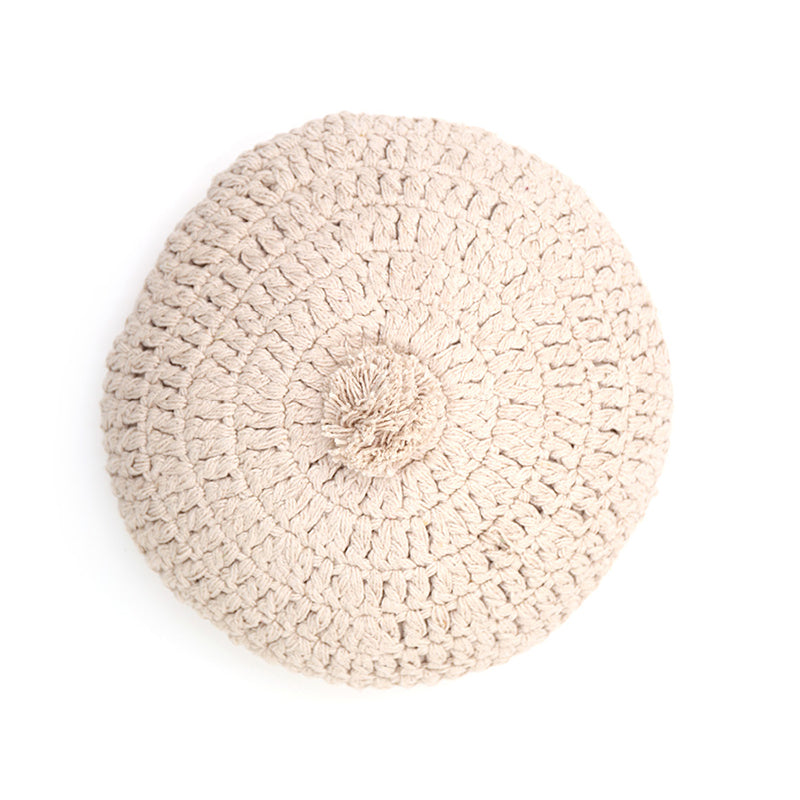 LENKA ECRU Round Crochet Cushion