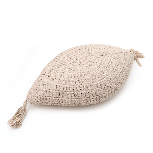 Plume Ecru Bohemian Crochet Cushion