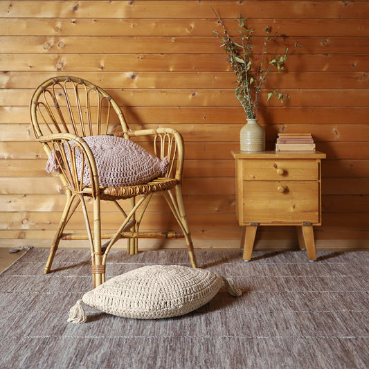 Plume Ecru Bohemian Crochet Cushion