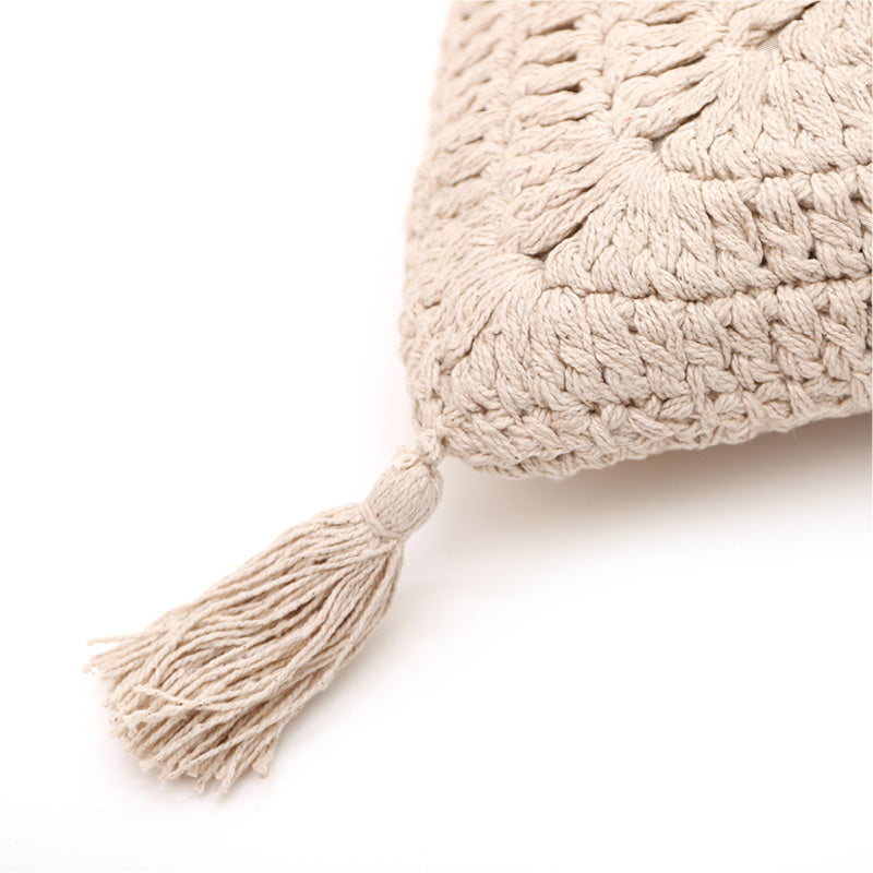 Plume Ecru Bohemian Crochet Cushion